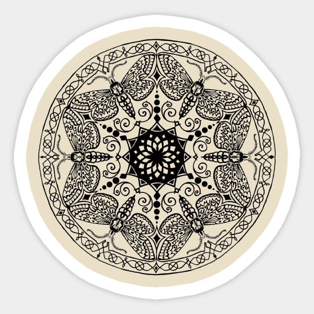 Moth Mandala Sticker by Freja